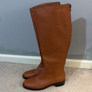 FRAME $728 NEW LE RAMSEY KNEE HIGH LEATHER Zipper BOOTS SZ 39 US 9 IN TOBACCO